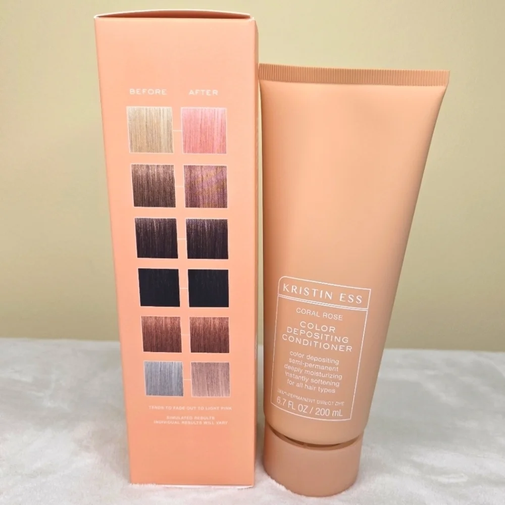 Kristin Ess Color Depositing Conditioner 6.7 Oz Coral Rose Semi-Permanent